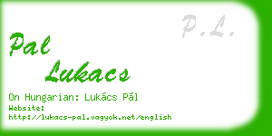 pal lukacs business card
